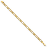 Brand New 14k Yellow Gold Polished Double Link Charm Bracelet 7"