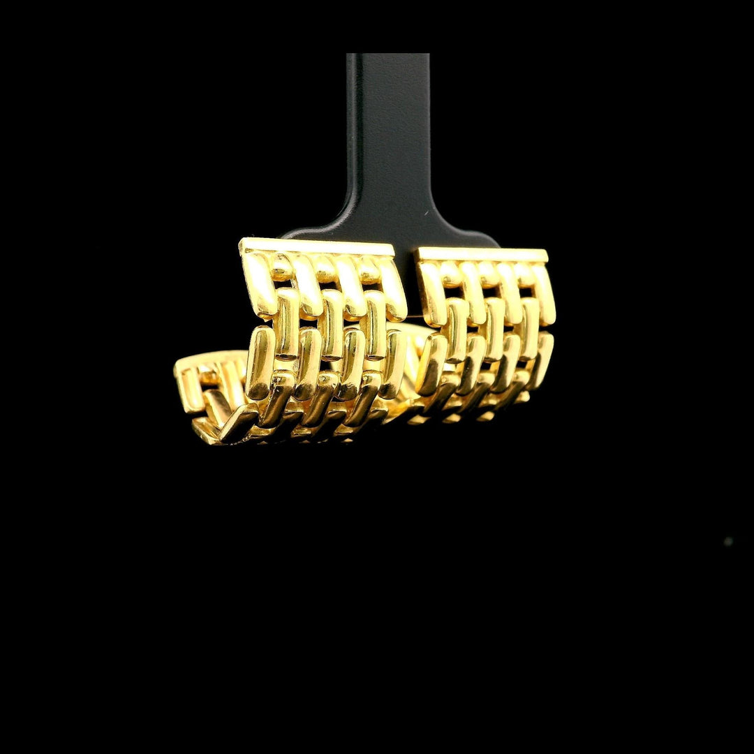 18k Yellow Gold 15.3g Solid Panther Link Huggie Earrings