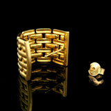 18k Yellow Gold 15.3g Solid Panther Link Huggie Earrings