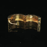 18k Yellow Gold and Black Enamel 13.4g Solid Heavy Huggie Earrings