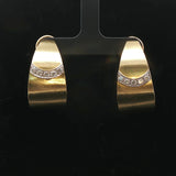 18k Yellow Gold and 0.54cttw Diamond 20.7g Heavy Vintage Hoop Earrings 1.25"