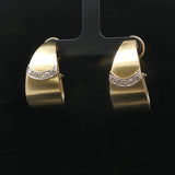 18k Yellow Gold and 0.54cttw Diamond 20.7g Heavy Vintage Hoop Earrings 1.25"