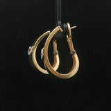 18k Yellow Gold and 0.54cttw Diamond 20.7g Heavy Vintage Hoop Earrings 1.25"