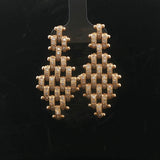 14k Yellow Gold and 1.7cttw Diamond Dangle Panther Link Earrings Italy 1.5"