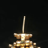 14k Yellow Gold and 1.7cttw Diamond Dangle Panther Link Earrings Italy 1.5"