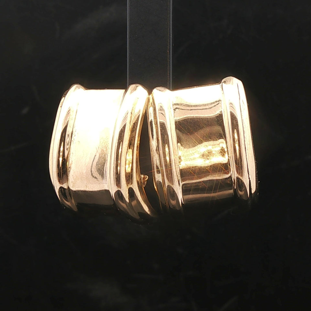 18k Yellow Gold 12.2g Polished Half Hoop Earrings Italy 1"