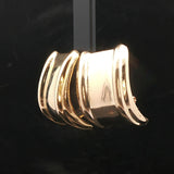 18k Yellow Gold 12.2g Polished Half Hoop Earrings Italy 1"