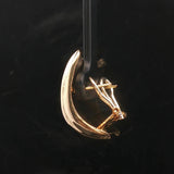 18k Yellow Gold 12.2g Polished Half Hoop Earrings Italy 1"