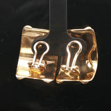 18k Yellow Gold 12.2g Polished Half Hoop Earrings Italy 1"