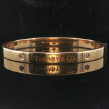 Tiffany and Co. 18k Yellow Gold and Diamond Heavy Bangle Bracelet 6.5"