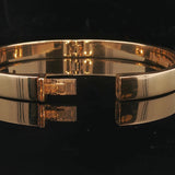 Tiffany and Co. 18k Yellow Gold and Diamond Heavy Bangle Bracelet 6.5"