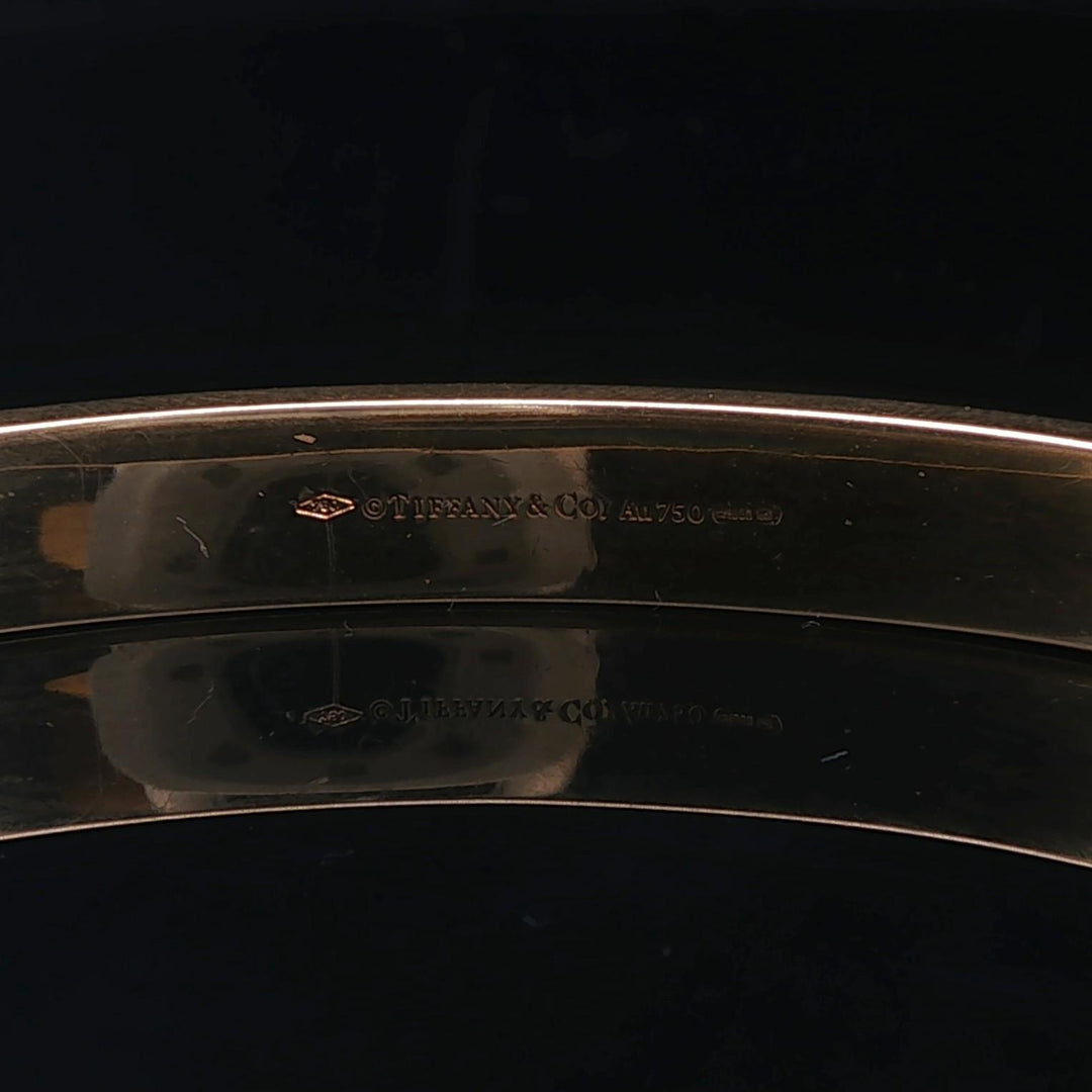 Tiffany and Co. 18k Yellow Gold and Diamond Heavy Bangle Bracelet 6.5"