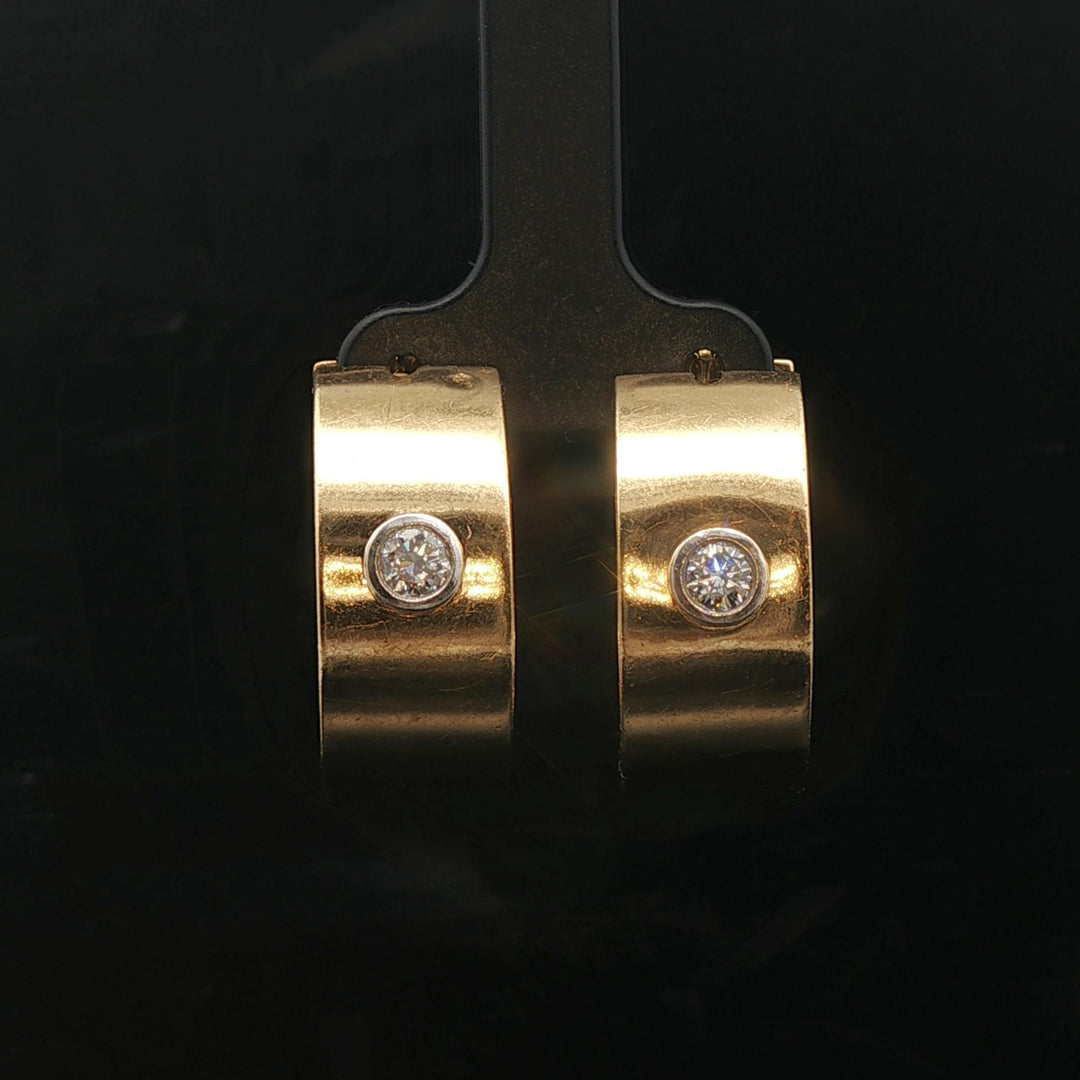 Tiffany & Co. Paloma Picasso 18k Yellow Gold and Diamond Hoop Earrings