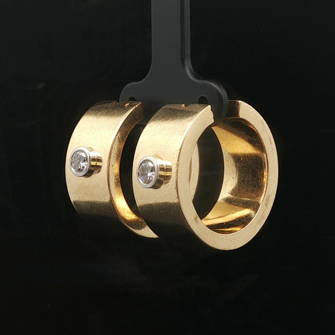 Tiffany & Co. Paloma Picasso 18k Yellow Gold and Diamond Hoop Earrings