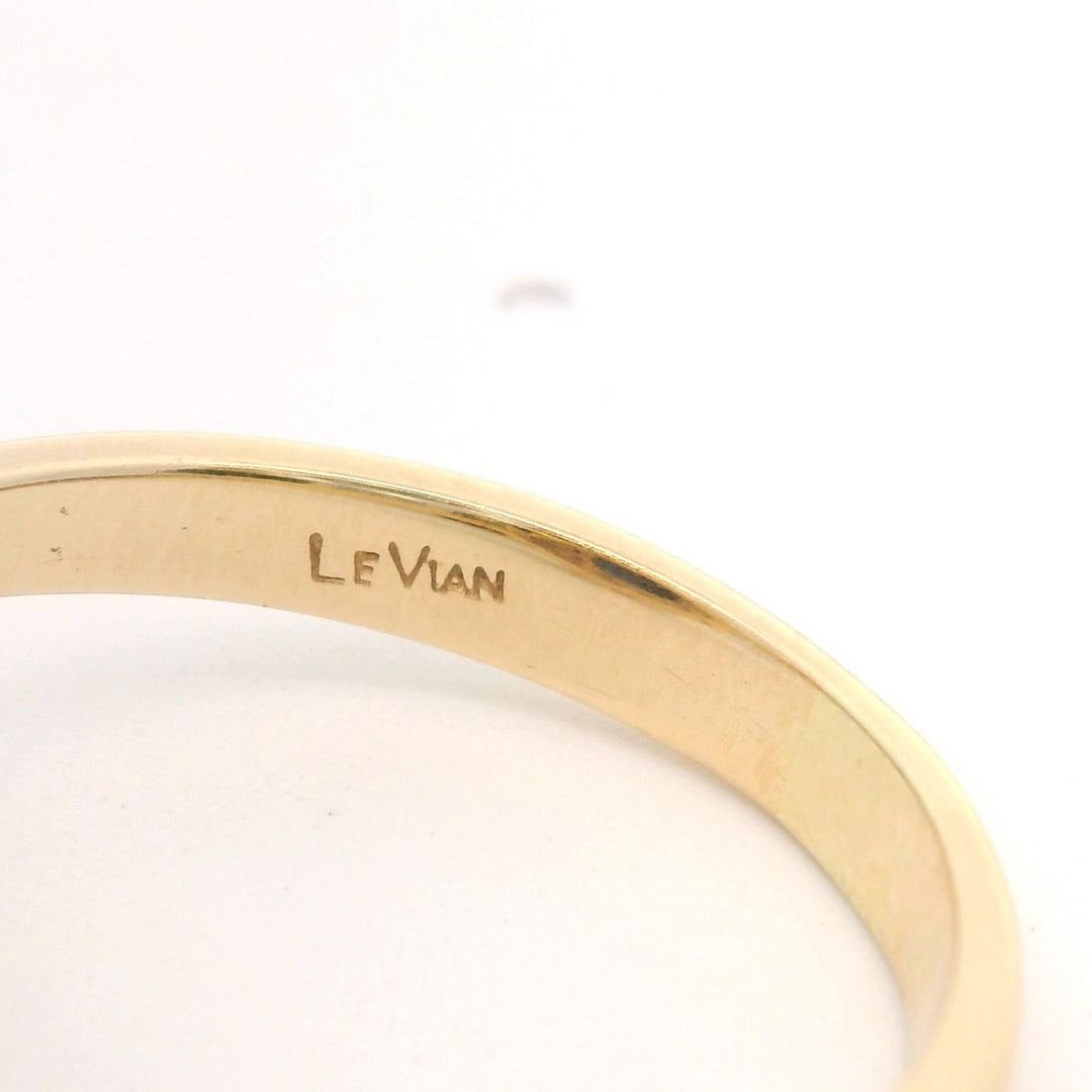 LeVian 14k Yellow Gold Sapphire and Diamond Halo Ring Size 8.5