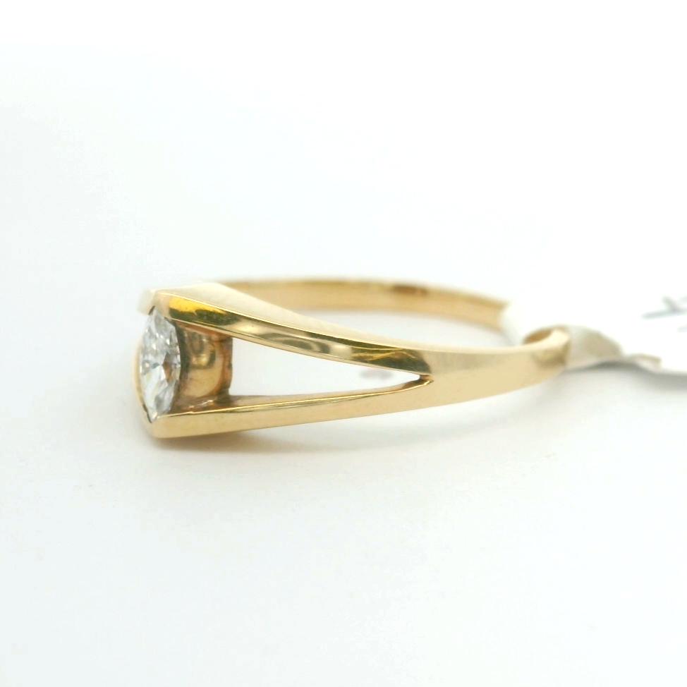 Brand New 14k Yellow Gold and Marquise Cut Solitaire Diamond Ring Size 6