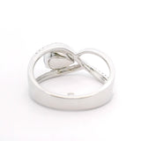 14k White Gold Moonstone and Diamond Eternity Band Ring Size 7