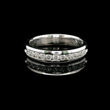 18k White Gold and 0.50cttw Channel Set Diamond Band Ring Size 5