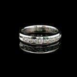 18k White Gold and 0.50cttw Channel Set Diamond Band Ring Size 5