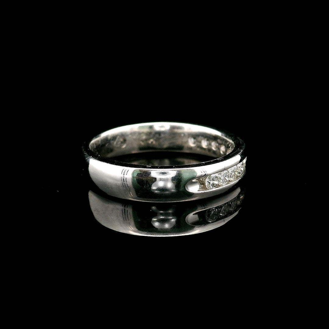 18k White Gold and 0.50cttw Channel Set Diamond Band Ring Size 5
