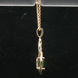LeVian 14k Yellow Gold Hunters Green Tourmaline and Diamond Pendant Necklace