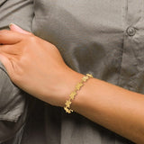 Brand New 14k Yellow Gold 7mm Butterfly Bracelet 7"