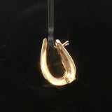 14k Yellow Gold and 1cttw Diamond Solid Hoop Huggie Earrings