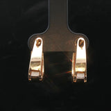 14k Yellow Gold and 1cttw Diamond Solid Hoop Huggie Earrings