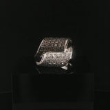 LeVian 18k White Gold 1.25cttw Chocolate and White Diamond Heavy Ring Size 7.75