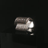 LeVian 18k White Gold 1.25cttw Chocolate and White Diamond Heavy Ring Size 7.75