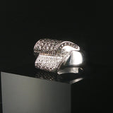 LeVian 18k White Gold 1.25cttw Chocolate and White Diamond Heavy Ring Size 7.75