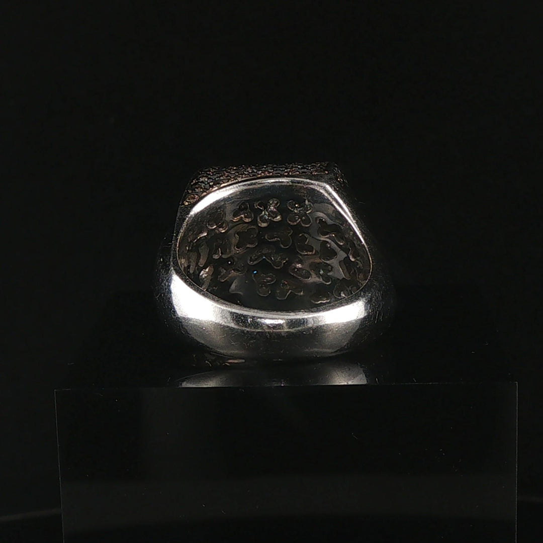 LeVian 18k White Gold 1.25cttw Chocolate and White Diamond Heavy Ring Size 7.75