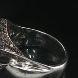 LeVian 18k White Gold 1.25cttw Chocolate and White Diamond Heavy Ring Size 7.75