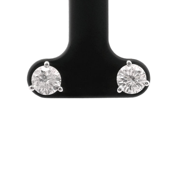 Brand New 1.25cttw Natural Round Diamonds Stud Earrings in 14k White Gold