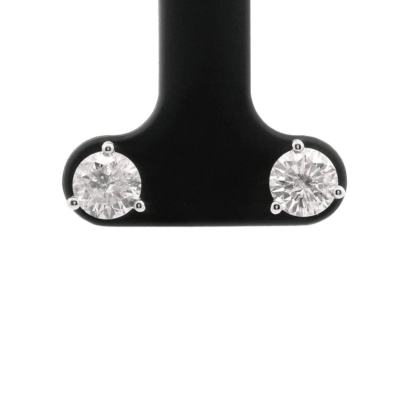 Brand New 1.55cttw Natural Diamond Stud Earrings in 14k White Gold