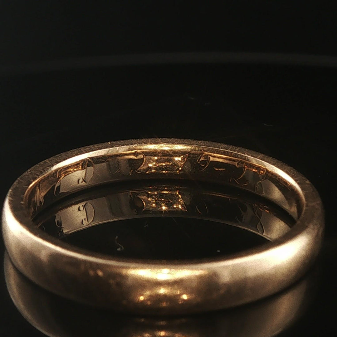 Antique 18k Yellow Gold 4.5g Solid 3mm Band Ring Size 8.25