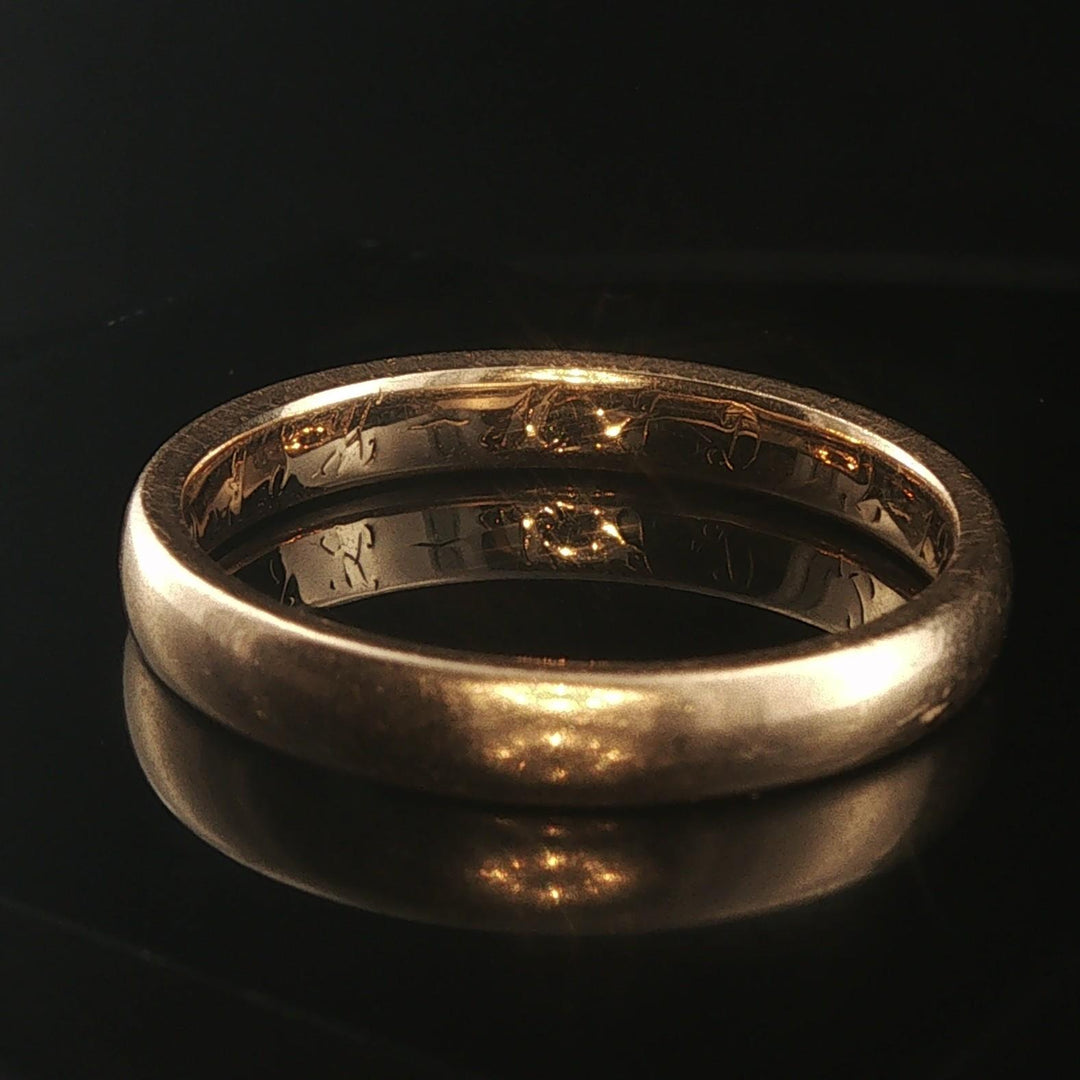 Antique 18k Yellow Gold 4.5g Solid 3mm Band Ring Size 8.25