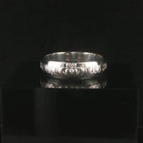 18k White Gold 6.5g Solid Vintage 6mm Claddagh Band Ring Ireland Size 9