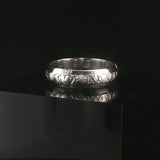 18k White Gold 6.5g Solid Vintage 6mm Claddagh Band Ring Ireland Size 9