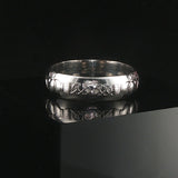 18k White Gold 6.5g Solid Vintage 6mm Claddagh Band Ring Ireland Size 9