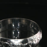 18k White Gold 6.5g Solid Vintage 6mm Claddagh Band Ring Ireland Size 9