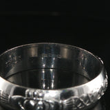 18k White Gold 6.5g Solid Vintage 6mm Claddagh Band Ring Ireland Size 9