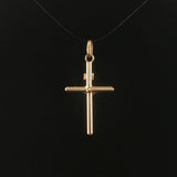 18k Yellow Gold 1.5g Hollow Vintage Cross Crucifix Pendant 1.25"