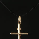 18k Yellow Gold 1.5g Hollow Vintage Cross Crucifix Pendant 1.25"