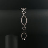 18k White Gold and 1cttw Diamond Oval Link Bracelet 7"