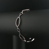 18k White Gold and 1cttw Diamond Oval Link Bracelet 7"