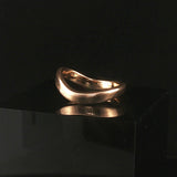 18k Yellow Gold 5.2g Solid Vintage 3.5mm Curved Band Ring Size 6.5