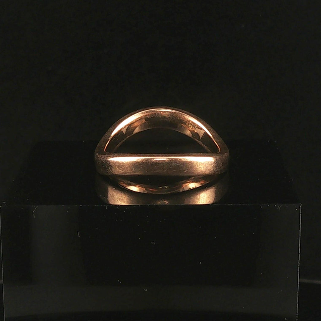 18k Yellow Gold 5.2g Solid Vintage 3.5mm Curved Band Ring Size 6.5