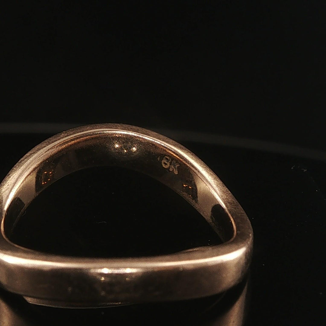 18k Yellow Gold 5.2g Solid Vintage 3.5mm Curved Band Ring Size 6.5