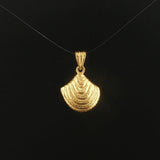 24k Pure Yellow Gold 3.1g Solid Scallop Shell Pendant